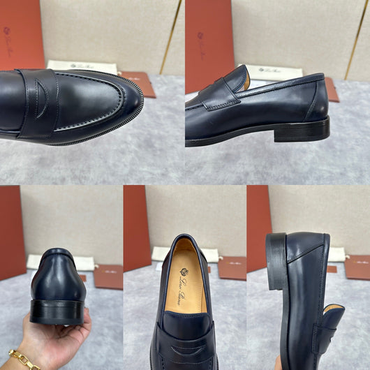 Brown Leather Plain Penny Loafer - Men's