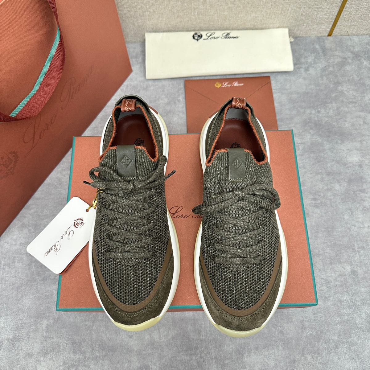 Olive Knit Chunky Sole Runner - Men's