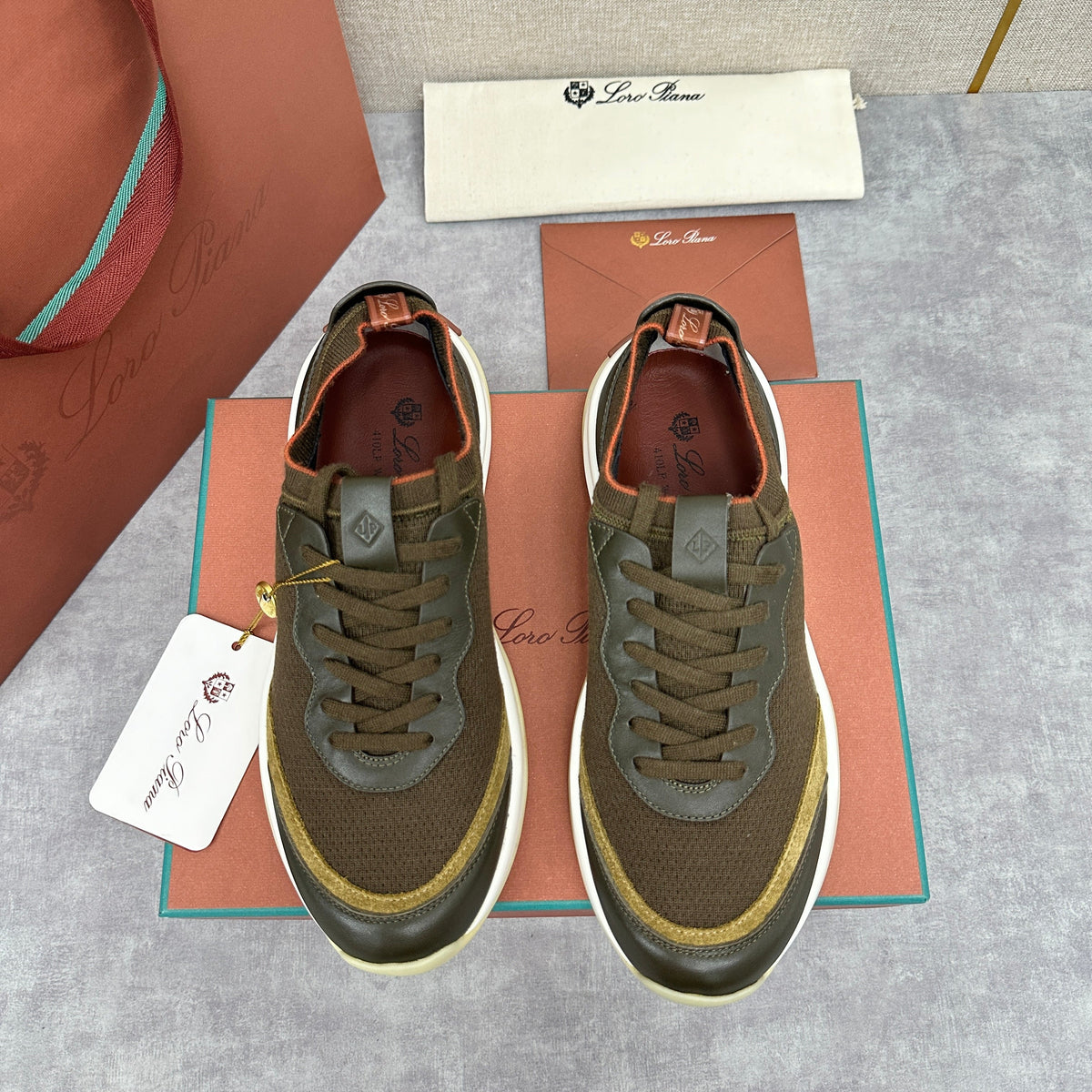 Olive Knit Chunky Sole Runner - Men's