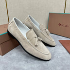 Cream Suede Contrast Sole Loafer - Men's