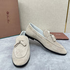 Cream Suede Contrast Sole Loafer - Men's