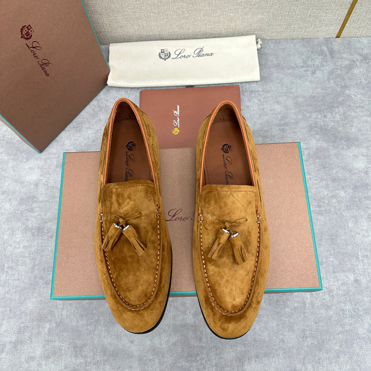 Brown Suede Tassel Loafer - Men's