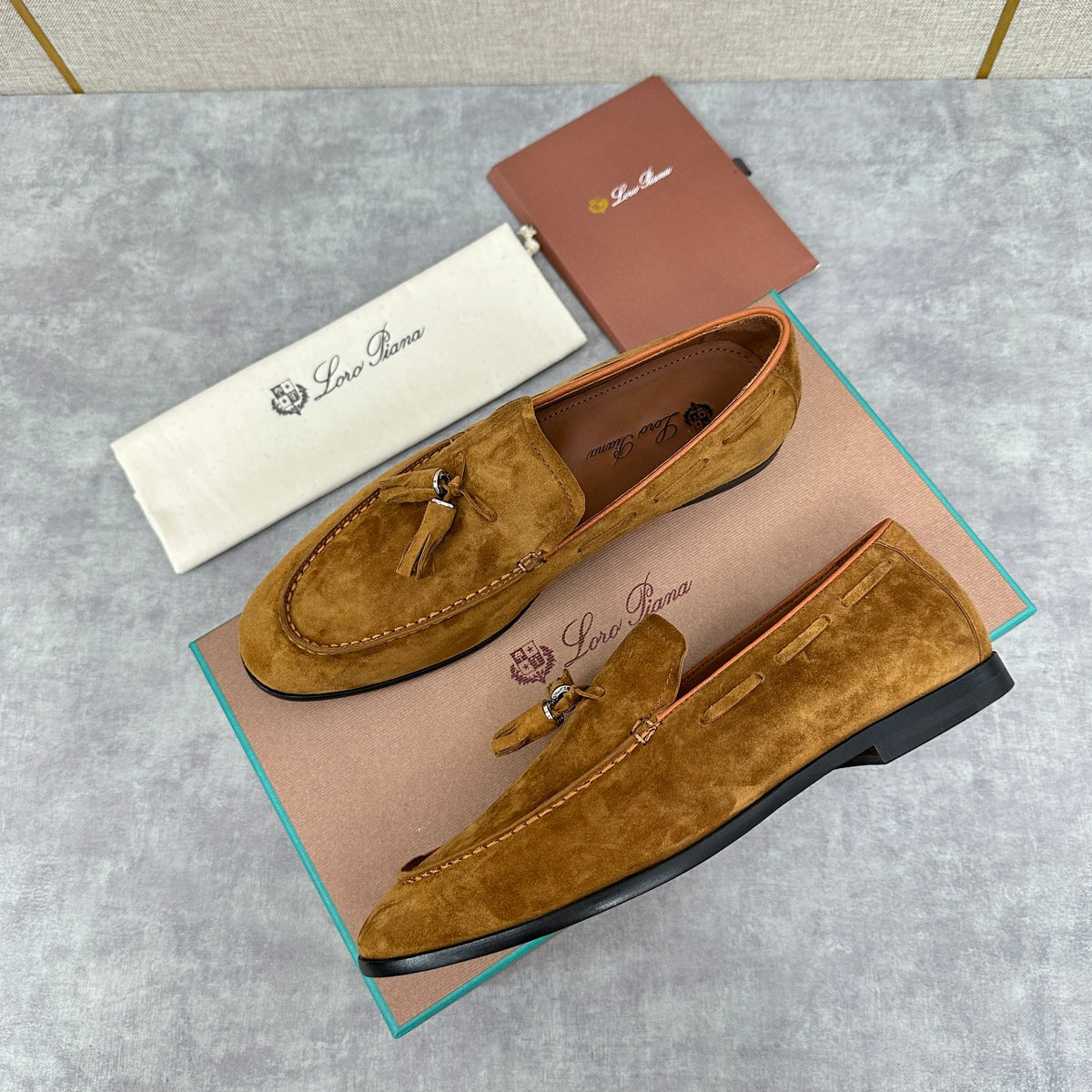 Brown Suede Tassel Loafer - Men's