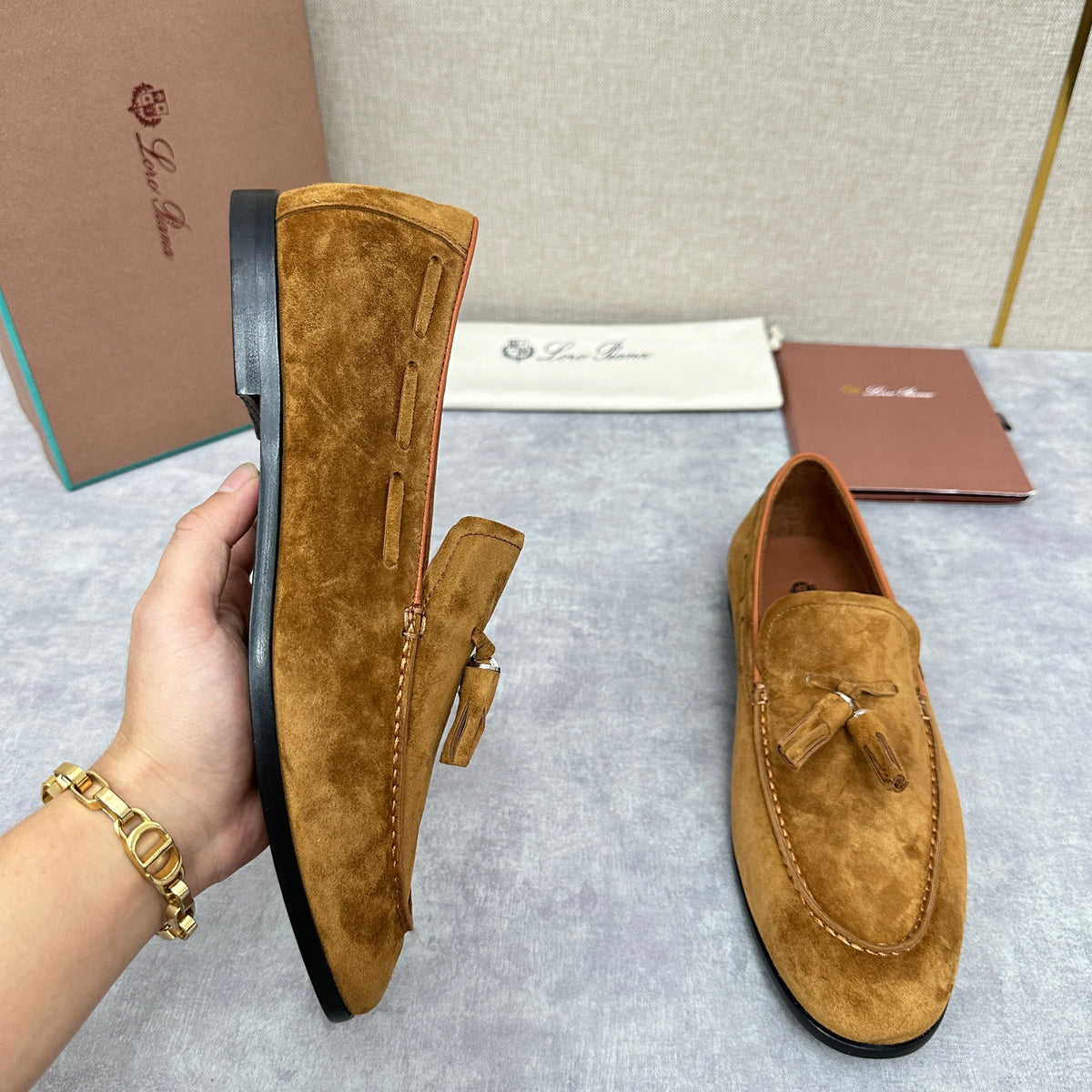 Brown Suede Tassel Loafer - Men's