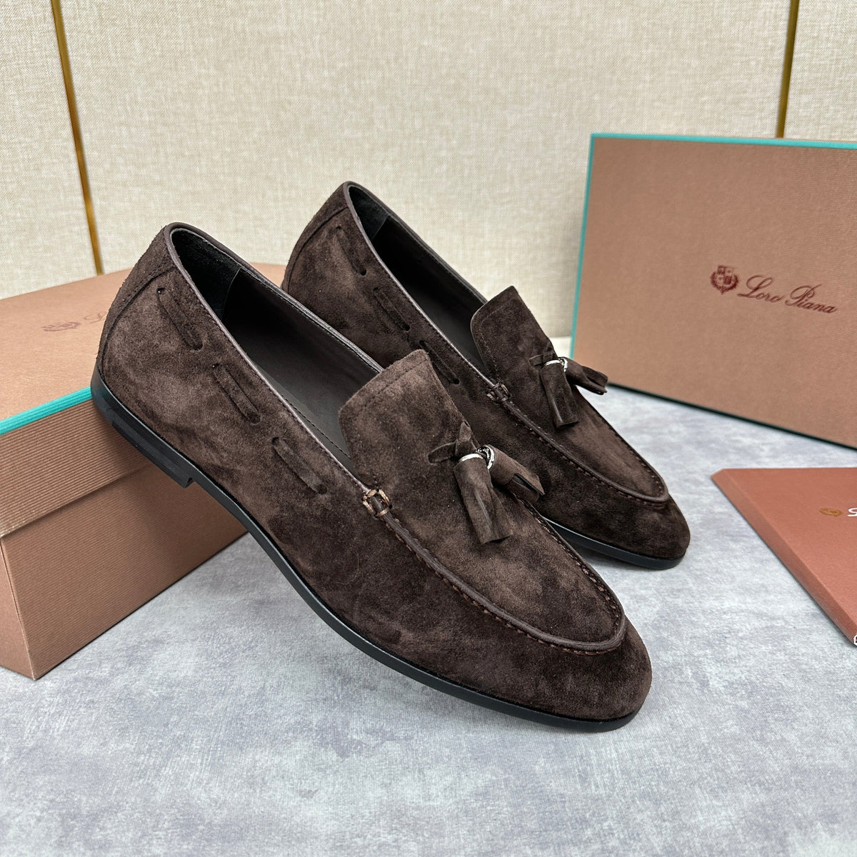 Brown Suede Tassel Loafer - Men's