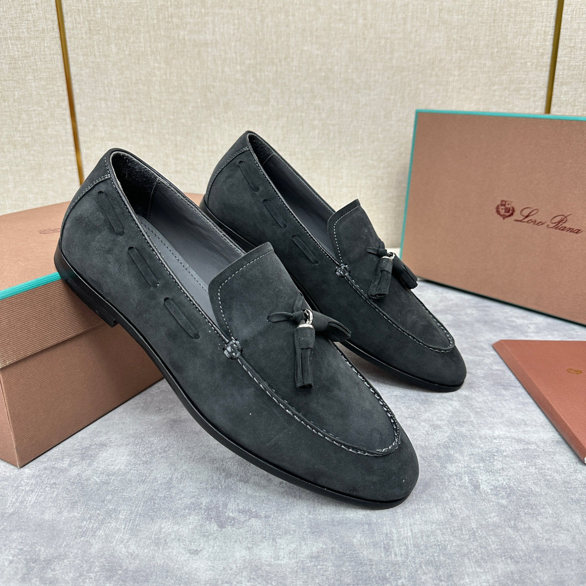 Brown Suede Tassel Loafer - Men's