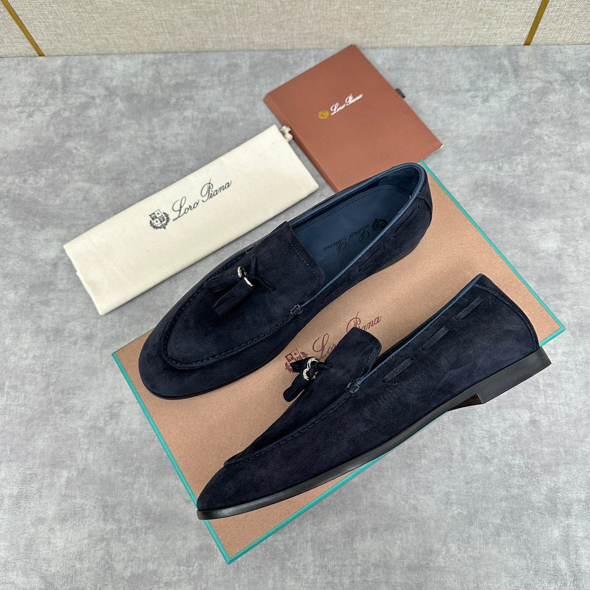 Cream Suede Contrast Sole Loafer - Men's