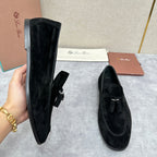 Cream Suede Contrast Sole Loafer - Men's