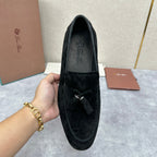 Cream Suede Contrast Sole Loafer - Men's