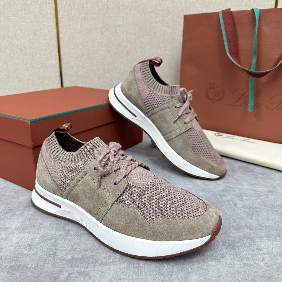 Grey Knit Contrast Sole Runner - Men's