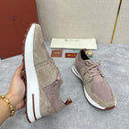 Grey Knit Contrast Sole Runner - Men's