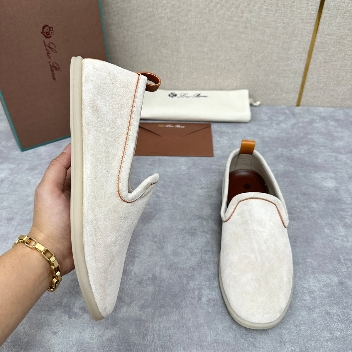 Blue Suede Slip-On Loafer - Men's