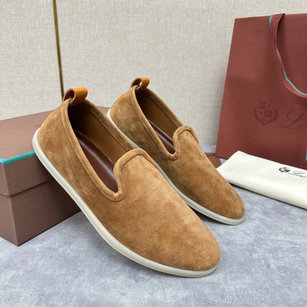 Blue Suede Slip-On Loafer - Men's