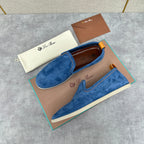 Blue Suede Slip-On Loafer - Men's
