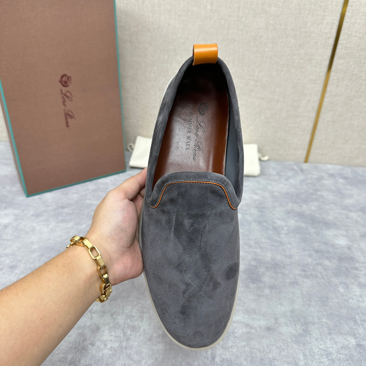Blue Suede Slip-On Loafer - Men's