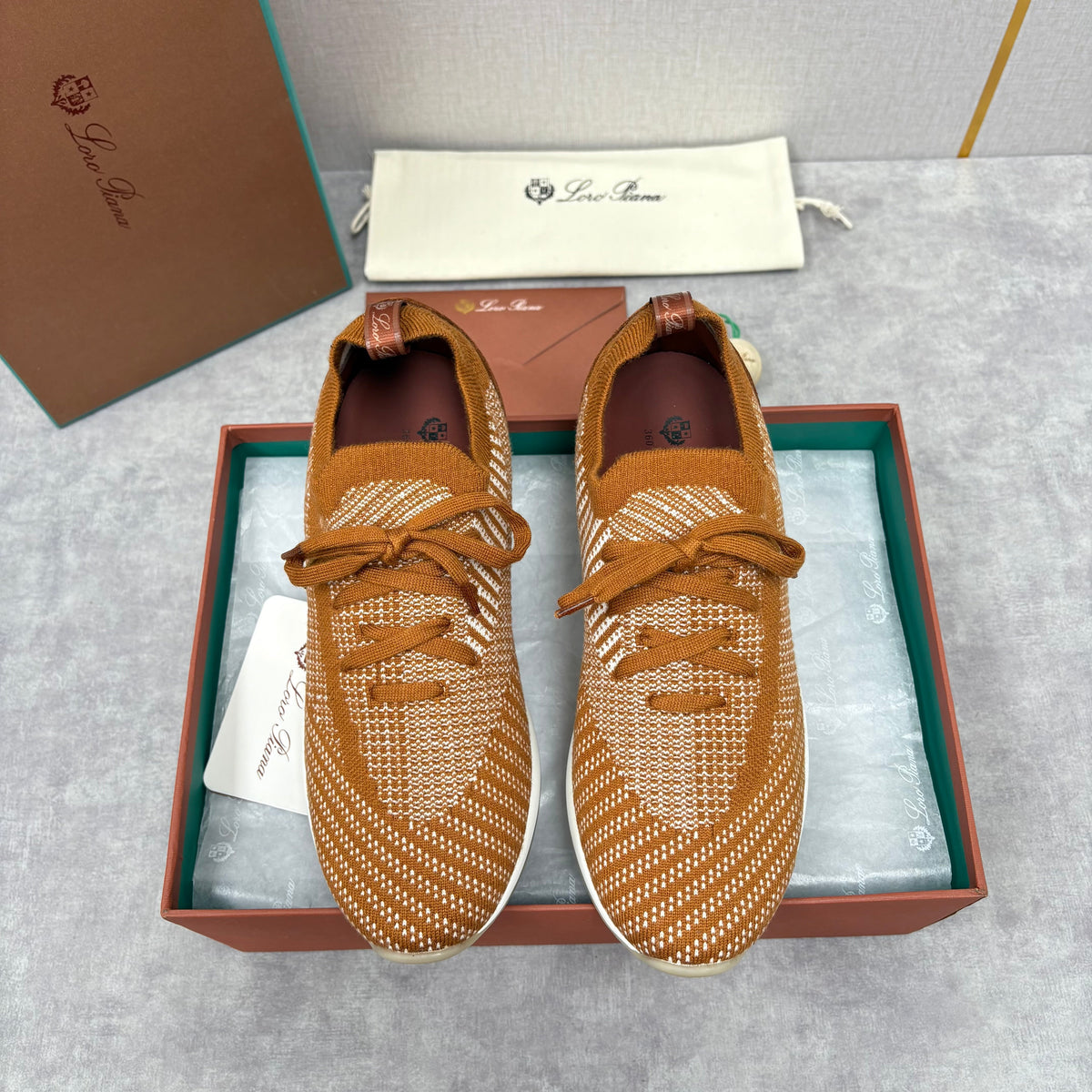 Brown Knit Woven Runner - Men's