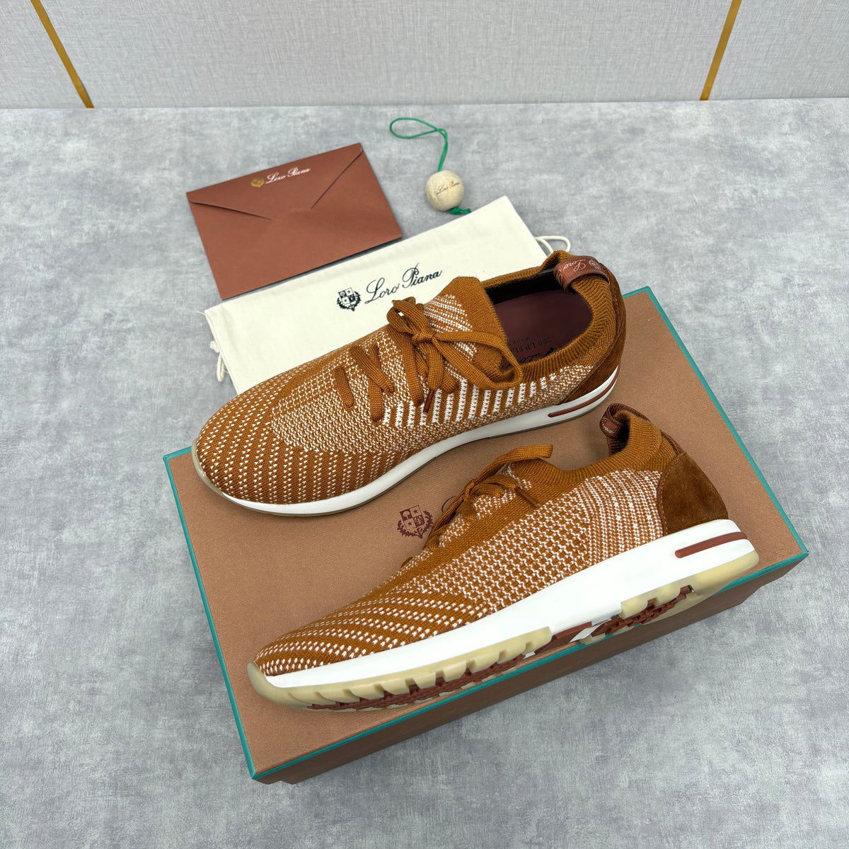 Brown Knit Woven Runner - Men's