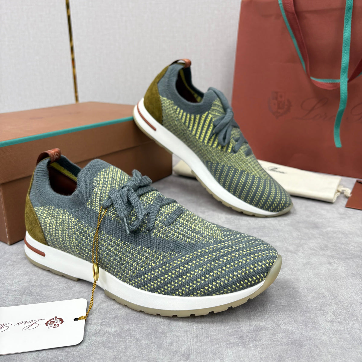 Brown Knit Woven Runner - Men's