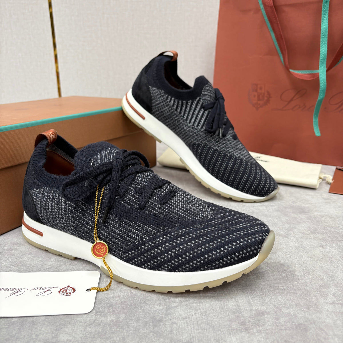 Brown Knit Woven Runner - Men's