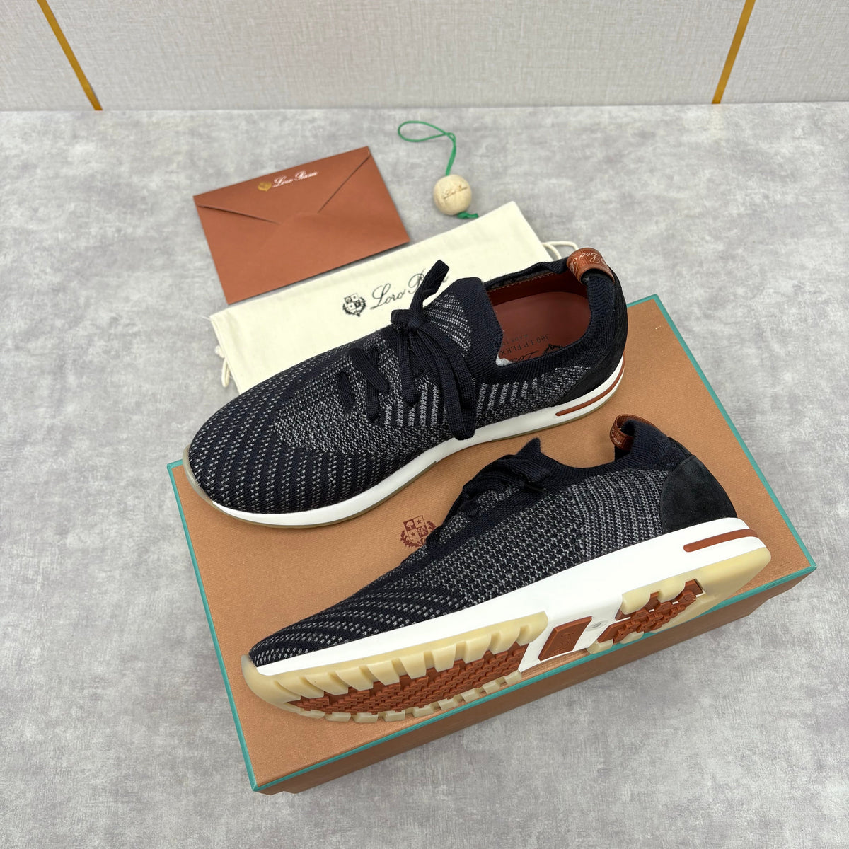 Brown Knit Woven Runner - Men's