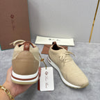 Cream Knit Panelled Runner - Men's