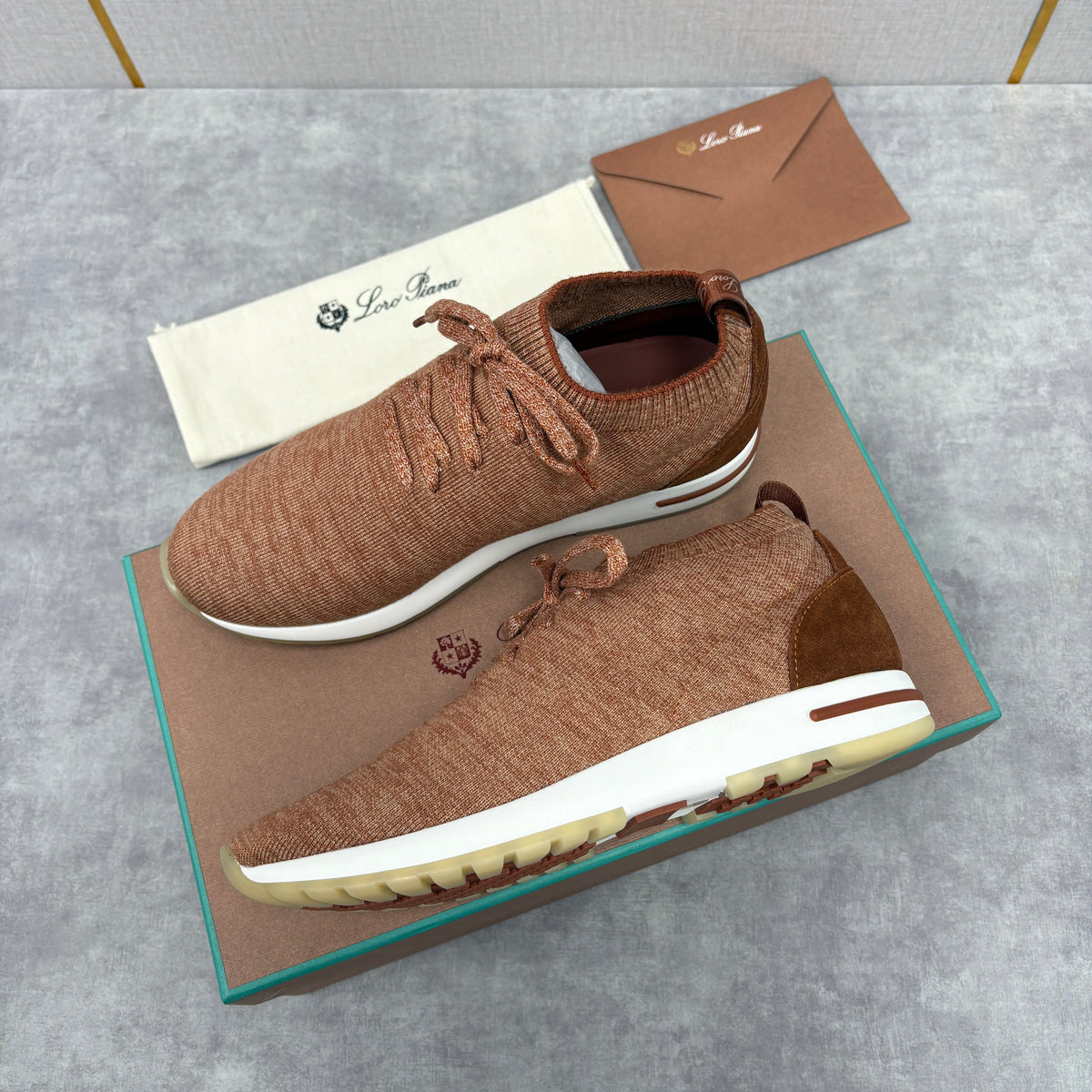 Brown Knit Tonal Sock Runner - Men's