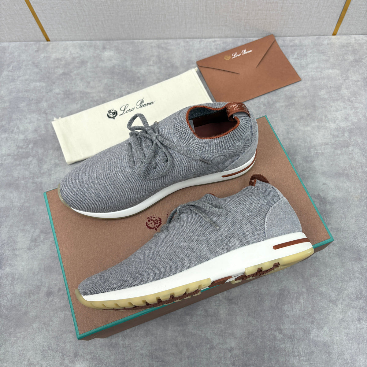 Brown Knit Tonal Sock Runner - Men's