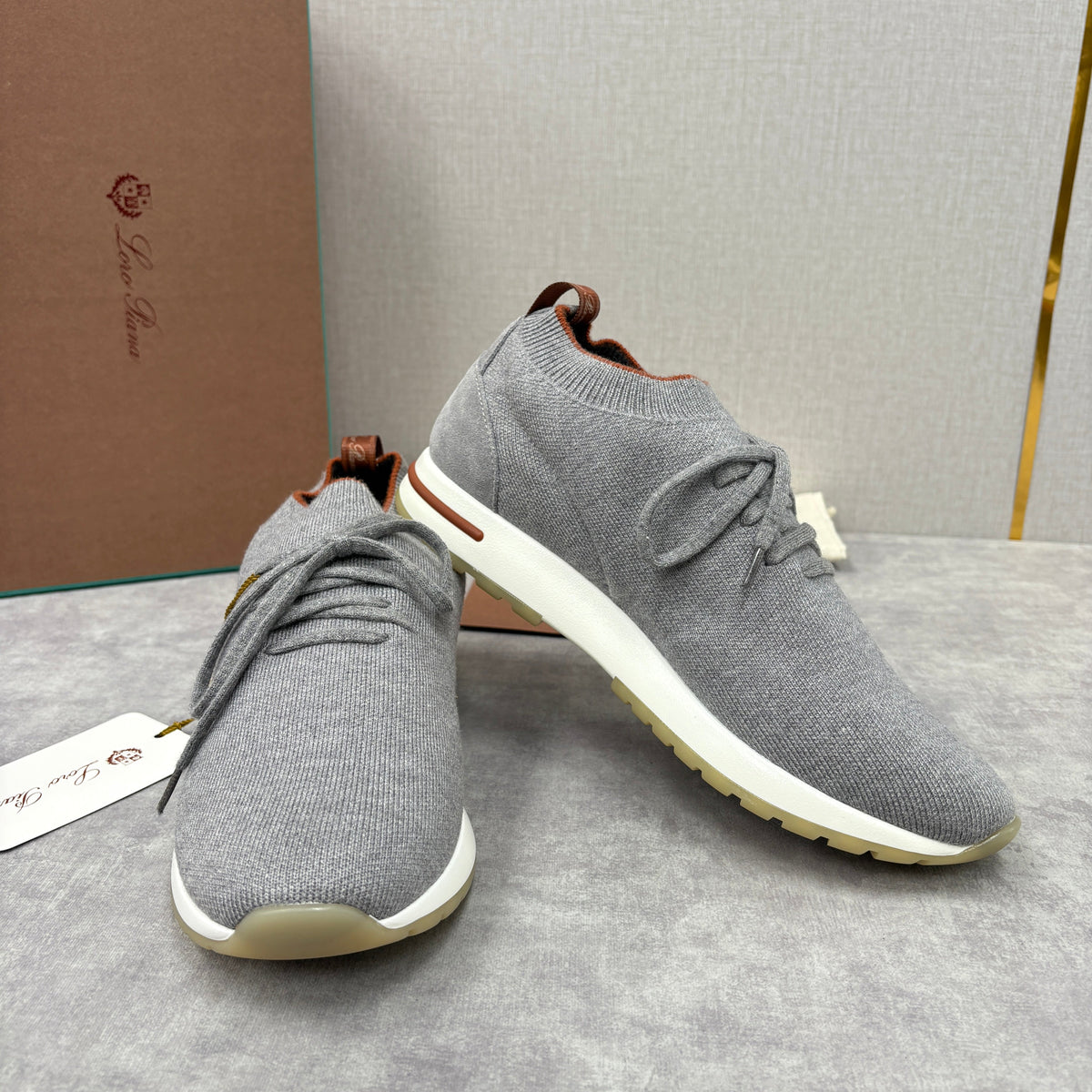 Brown Knit Tonal Sock Runner - Men's