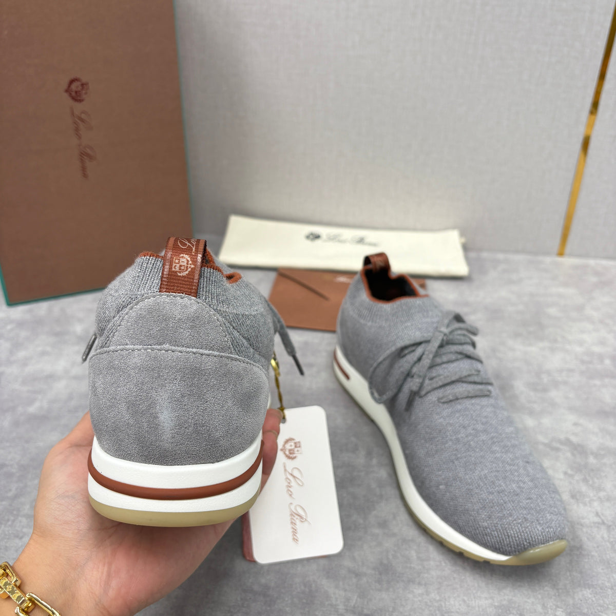 Brown Knit Tonal Sock Runner - Men's