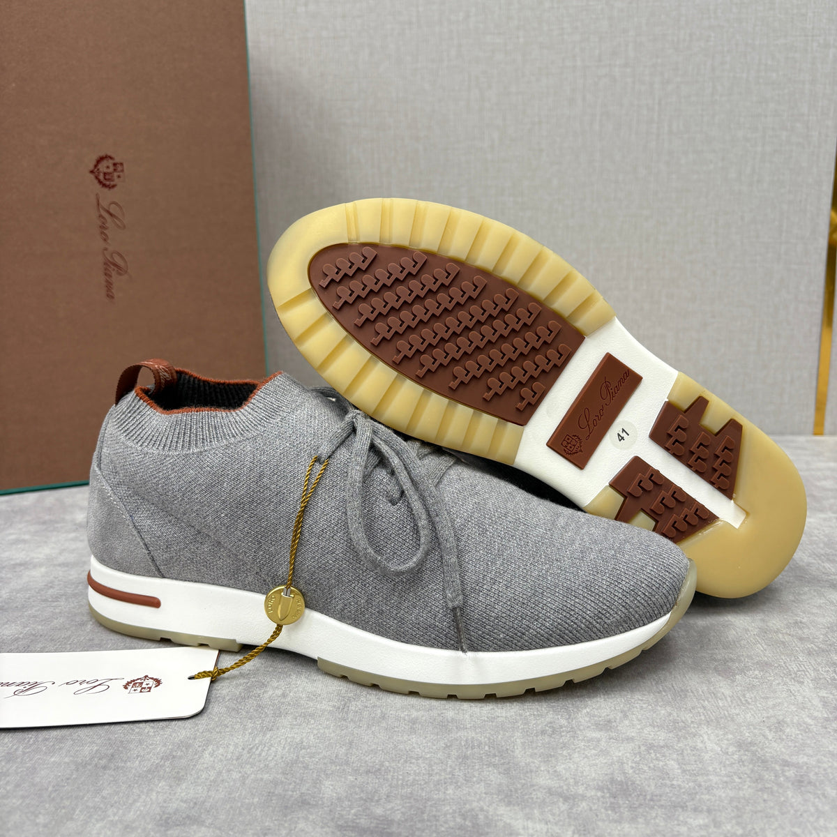 Brown Knit Tonal Sock Runner - Men's