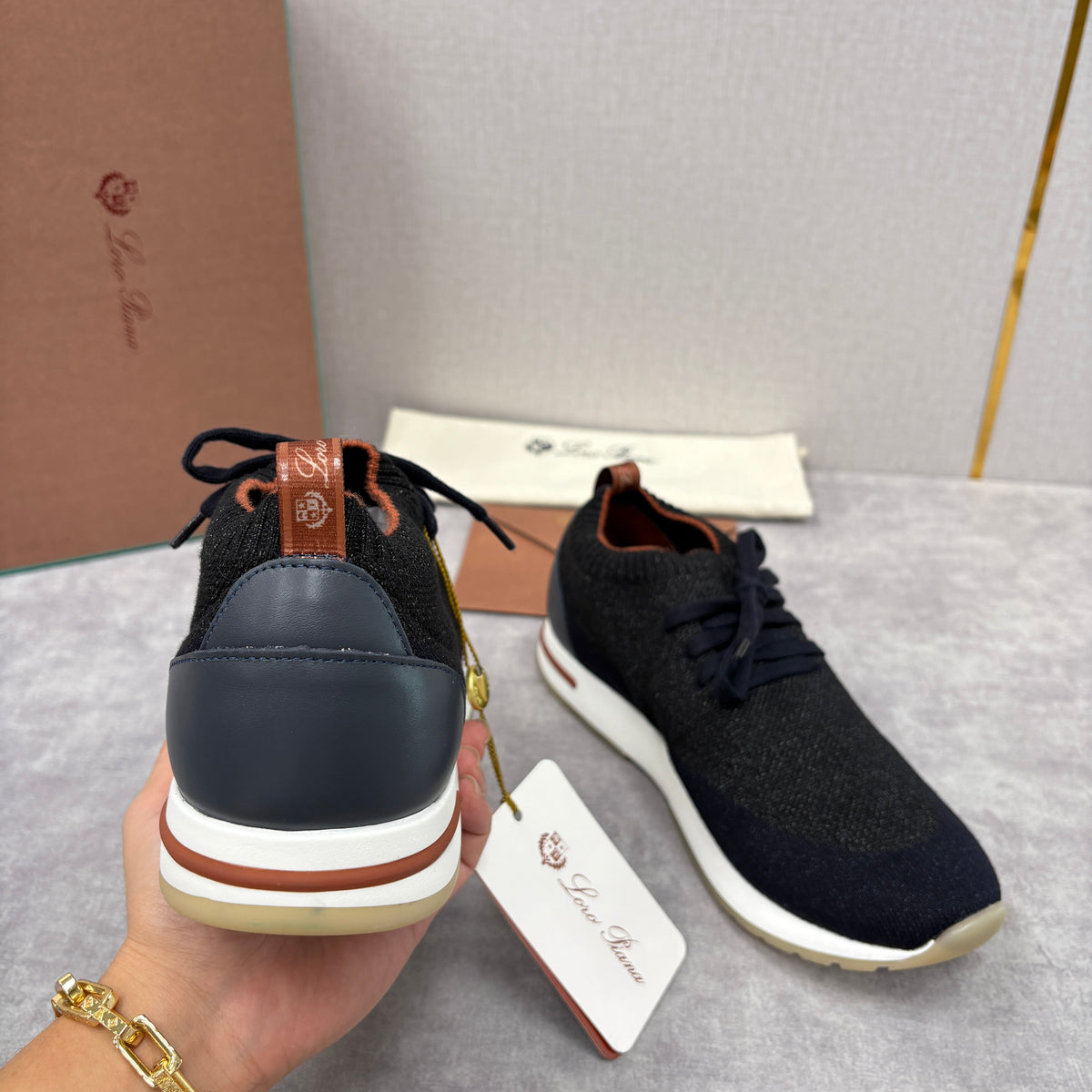 Brown Knit Tonal Sock Runner - Men's