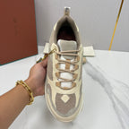 Cream Mesh Panelled Chunky - Men's