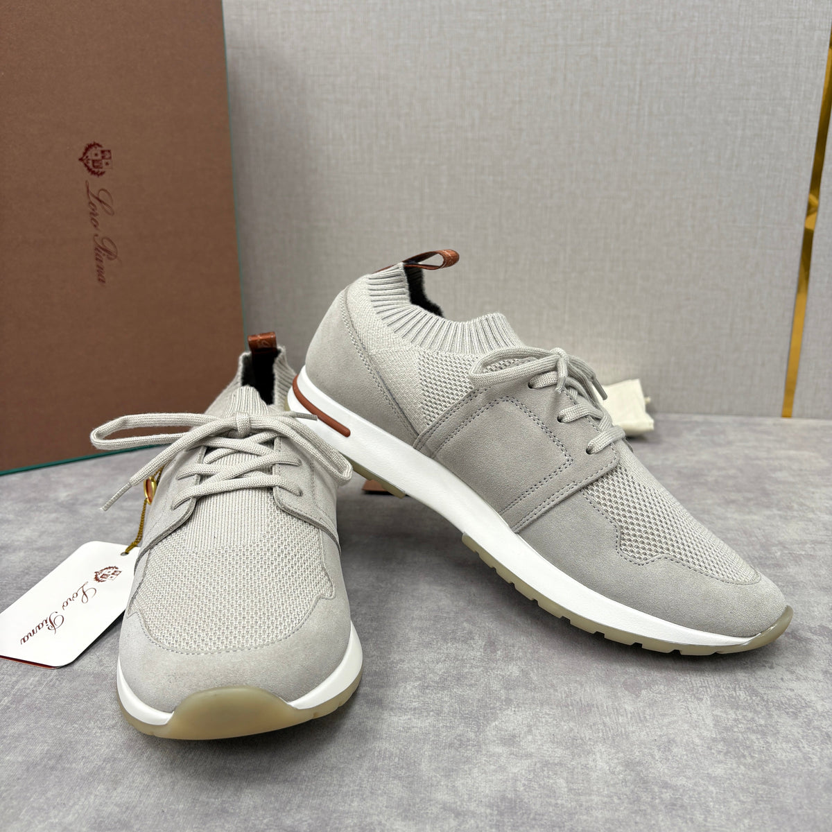 Cream Knit Contrast Sole Runner - Men's