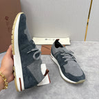 Grey Knit Panelled Runner - Men's