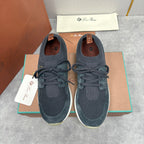 Grey Knit Panelled Runner - Men's
