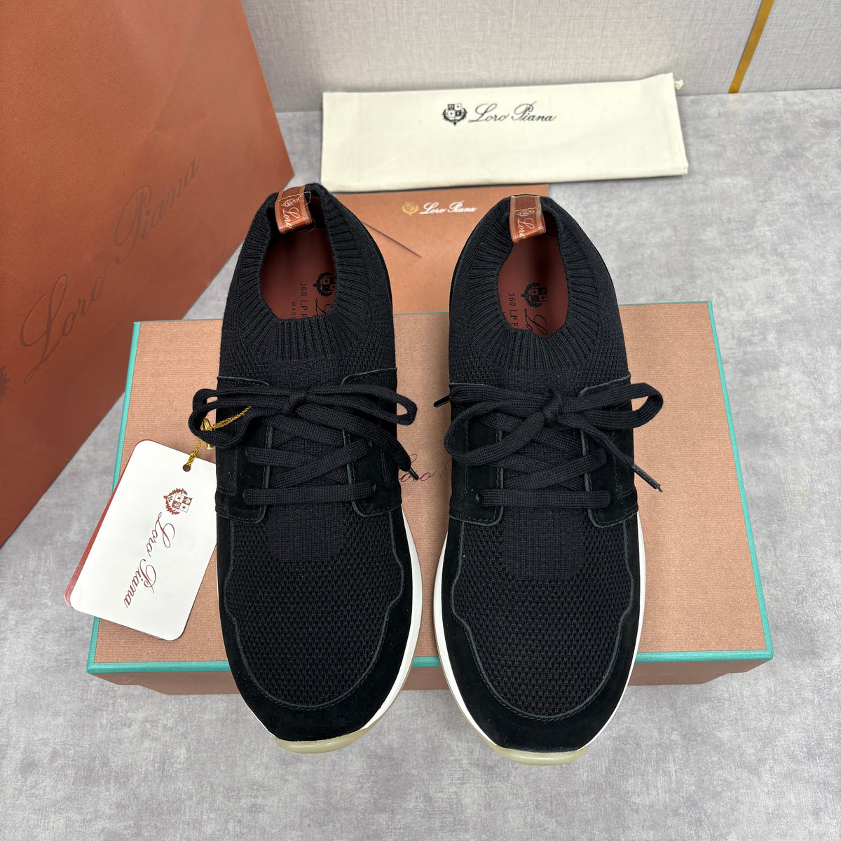 Grey Knit Panelled Runner - Men's