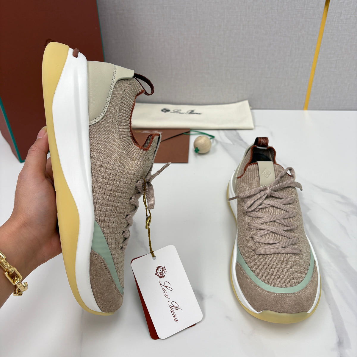 Sand Chocolate Dark Brown and Beige Sneakers - Men's