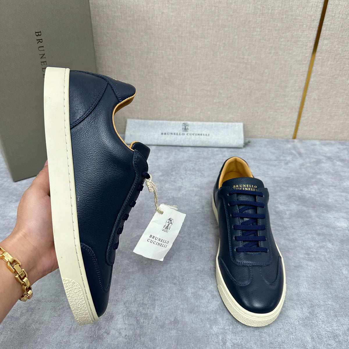 White Leather Cupsole Low-Top - Men's