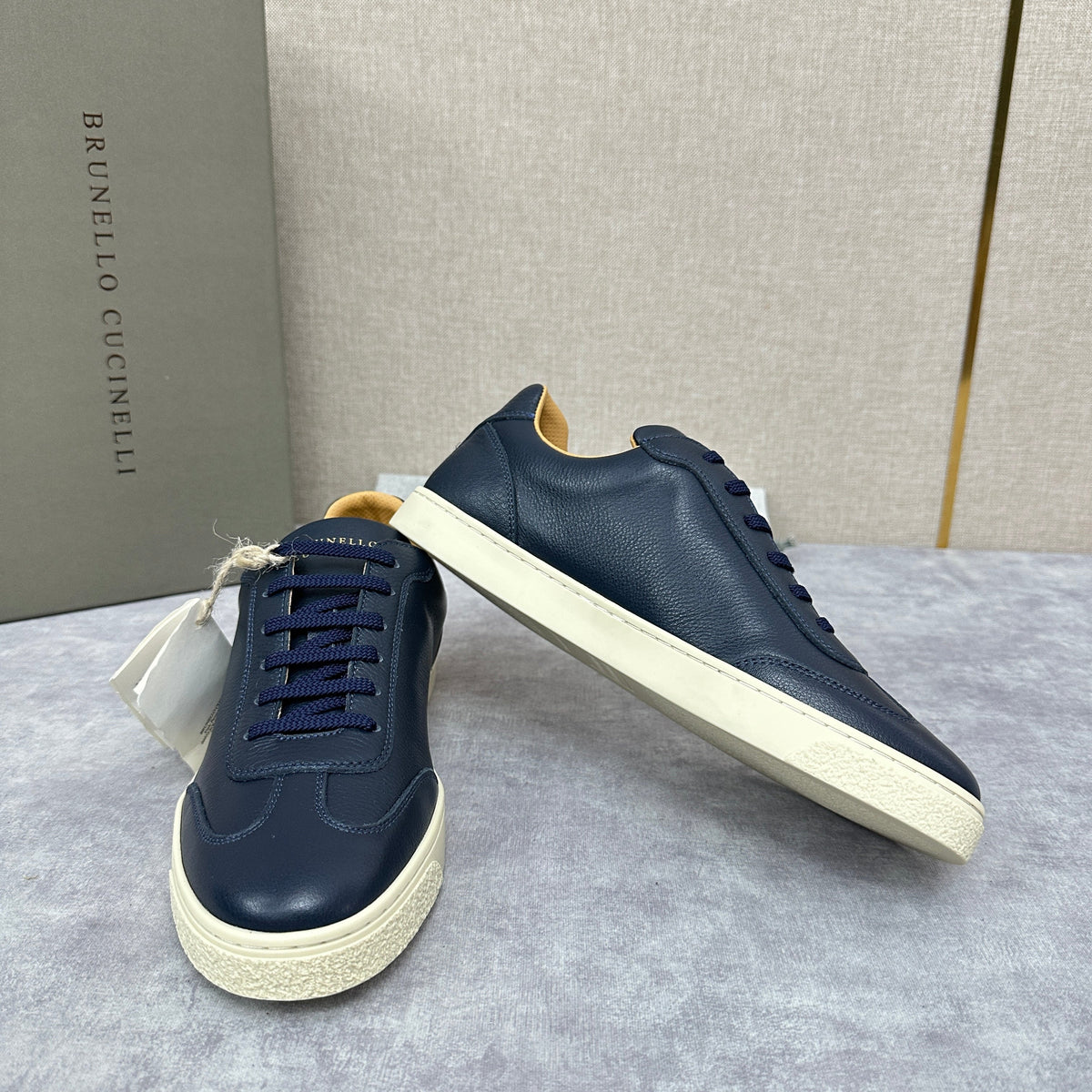 White Leather Cupsole Low-Top - Men's
