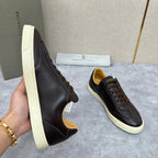 White Leather Cupsole Low-Top - Men's