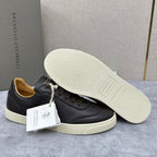 White Leather Cupsole Low-Top - Men's