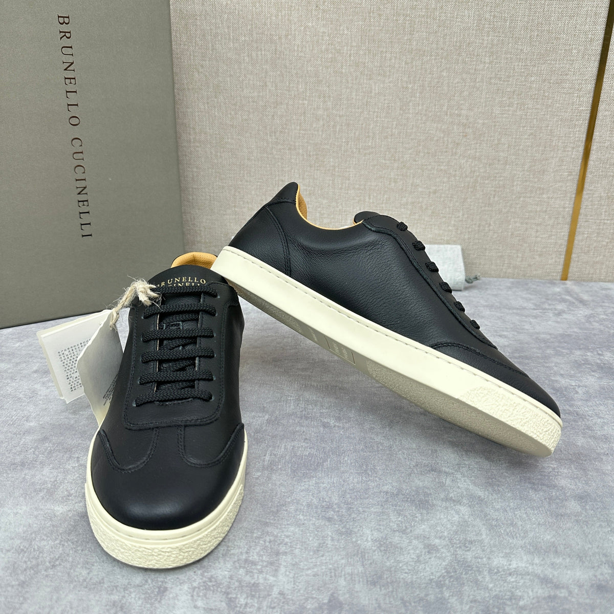 White Leather Cupsole Low-Top - Men's