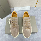 Beige Suede Cupsole Low-Top - Men's