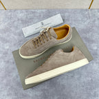 Beige Suede Cupsole Low-Top - Men's