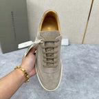 Beige Suede Cupsole Low-Top - Men's