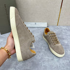 Beige Suede Cupsole Low-Top - Men's