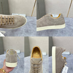 Beige Suede Cupsole Low-Top - Men's