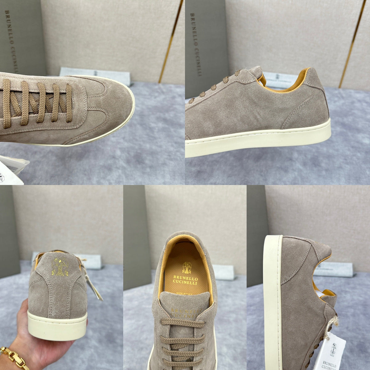 Beige Suede Cupsole Low-Top - Men's
