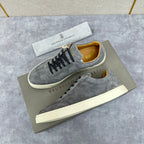 Beige Suede Cupsole Low-Top - Men's