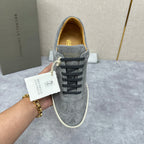 Beige Suede Cupsole Low-Top - Men's